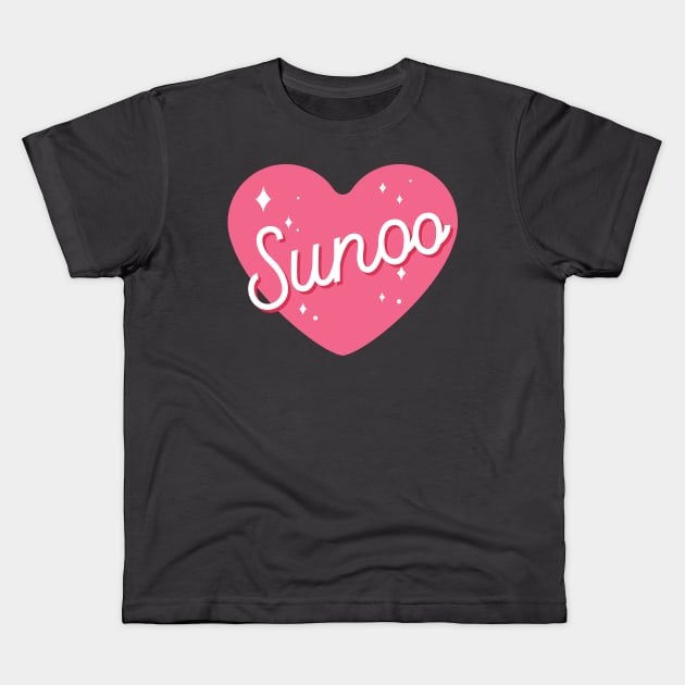 Enhypen Sunoo heart name text engene | Morcaworks Kids T-Shirt by Oricca